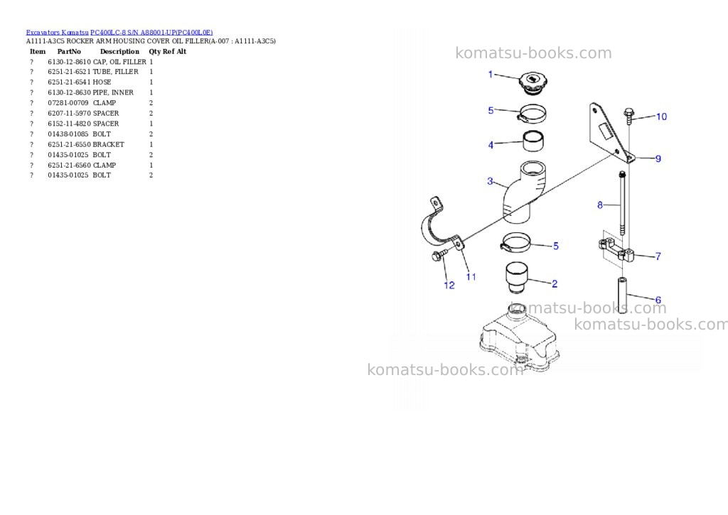 Komatsu pc400lc-8 s/n a88001-up Parts catalog cover Page 2