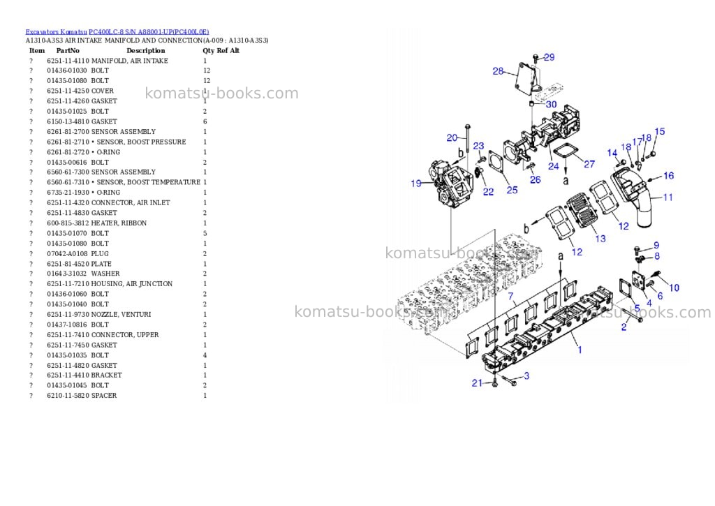 Komatsu pc400lc-8 s/n a88001-up Parts catalog cover Page 3