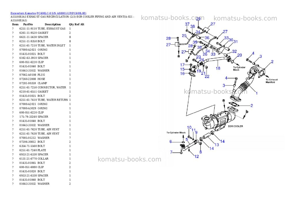 Komatsu pc400lc-8 s/n a88001-up Parts catalog cover Page 8