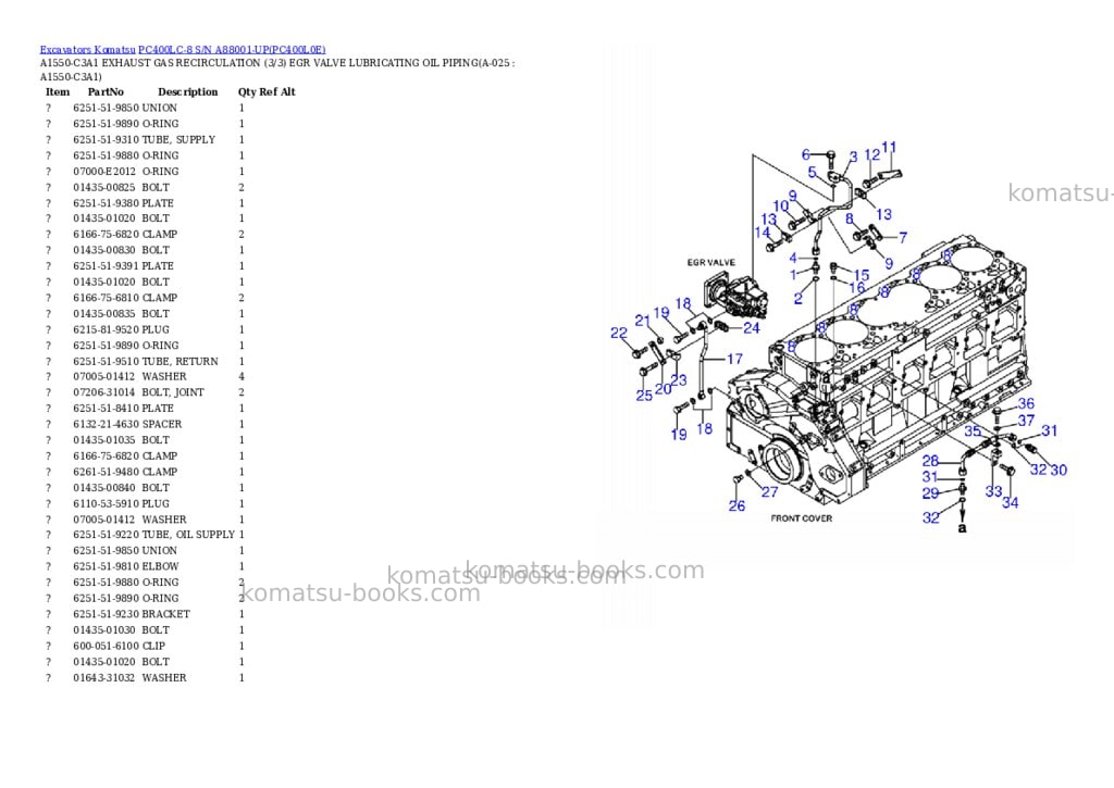 Komatsu pc400lc-8 s/n a88001-up Parts catalog cover Page 9