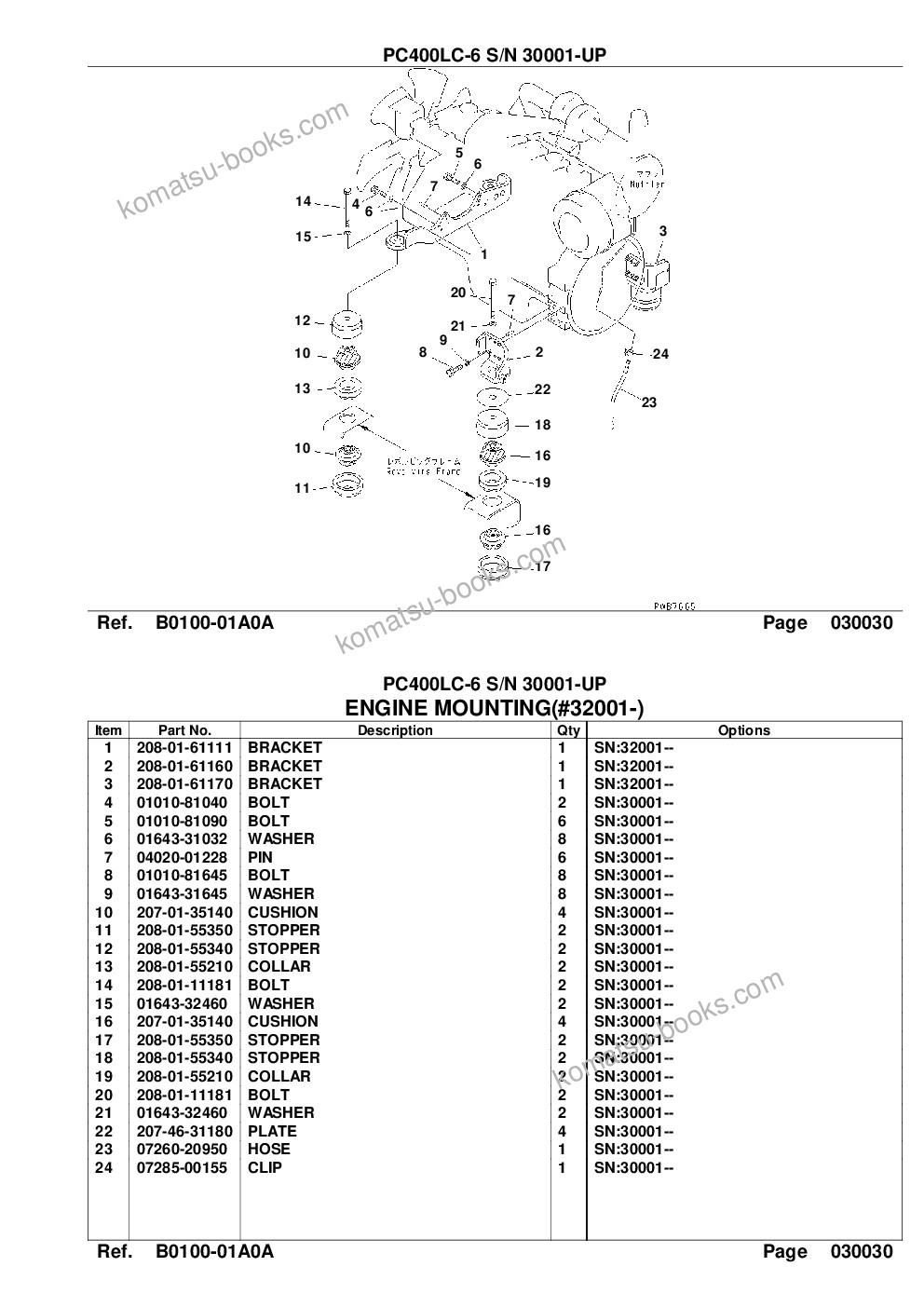 Komatsu PC400LC-6 S/N 30001-UP Parts catalog cover Page 5 Komatsu PC400LC-6 S/N 30001-UP Parts catalog cover Page 5