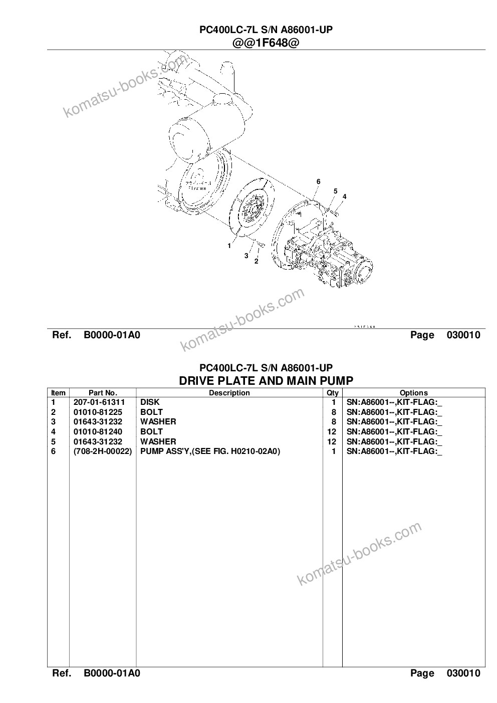 Komatsu pc400lc-7l s/n a86001-up Parts catalog cover Page 3