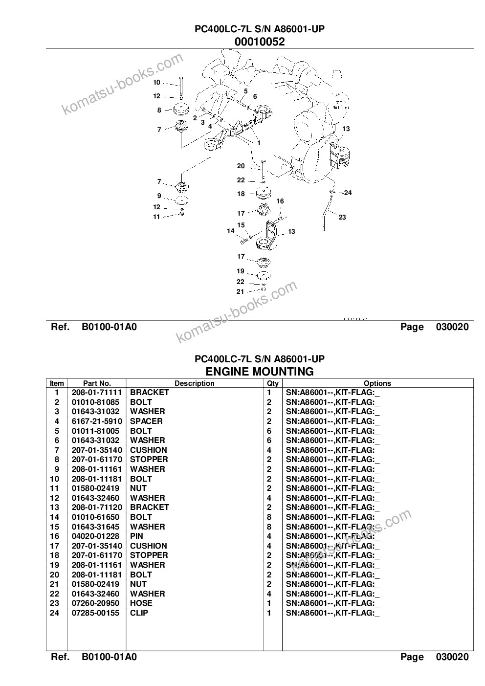 Komatsu pc400lc-7l s/n a86001-up Parts catalog cover Page 4