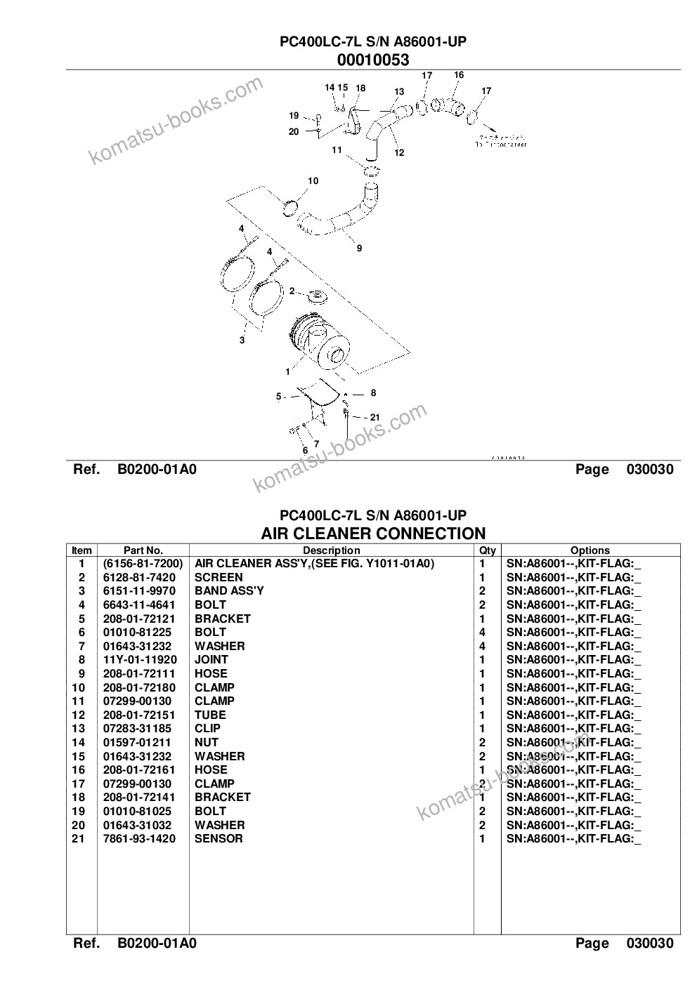 Komatsu pc400lc-7l s/n a86001-up Parts catalog cover Page 5