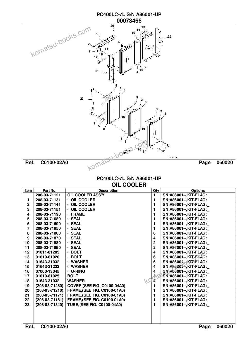 Komatsu pc400lc-7l s/n a86001-up Parts catalog cover Page 9