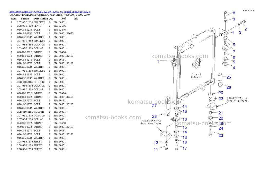 Komatsu PC400LC-6Z S/N 30001-UP (Excel Spec.) Parts catalog cover Page 10 Komatsu PC400LC-6Z S/N 30001-UP (Excel Spec.) Parts catalog cover Page 10
