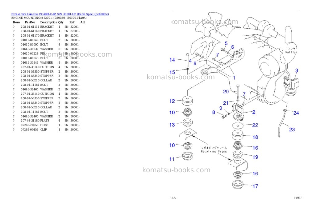 Komatsu PC400LC-6Z S/N 30001-UP (Excel Spec.) Parts catalog cover Page 2 Komatsu PC400LC-6Z S/N 30001-UP (Excel Spec.) Parts catalog cover Page 2