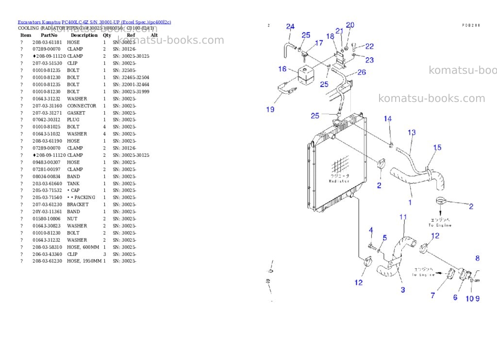 Komatsu PC400LC-6Z S/N 30001-UP (Excel Spec.) Parts catalog cover Page 9 Komatsu PC400LC-6Z S/N 30001-UP (Excel Spec.) Parts catalog cover Page 9
