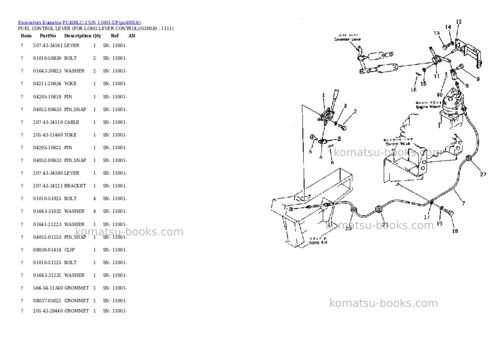 Komatsu pc400lc-3 s/n 11001-up Parts catalog cover Page 2 Komatsu pc400lc-3 s/n 11001-up Parts catalog cover Page 2