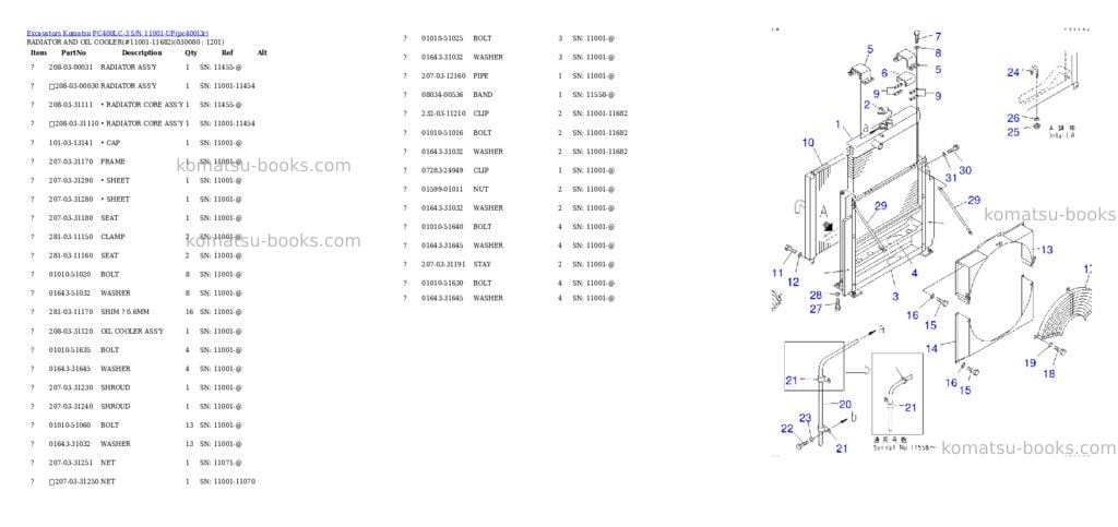 Komatsu pc400lc-3 s/n 11001-up Parts catalog cover Page 7 Komatsu pc400lc-3 s/n 11001-up Parts catalog cover Page 7