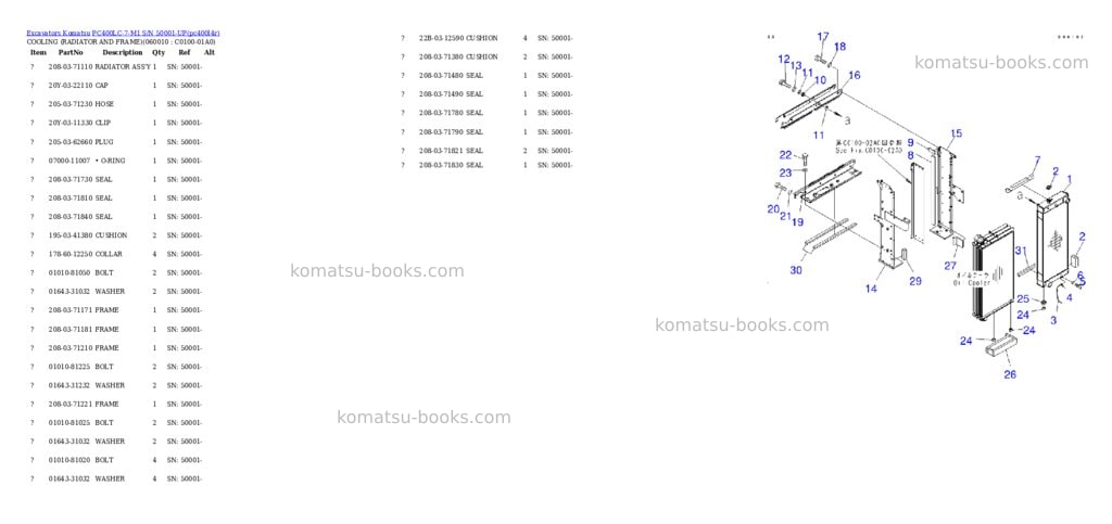 Komatsu pc400lc-7-m1 s/n 50001-up Parts catalog cover Page 4