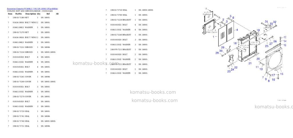 Komatsu pc400lc-7-m1 s/n 50001-up Parts catalog cover Page 6