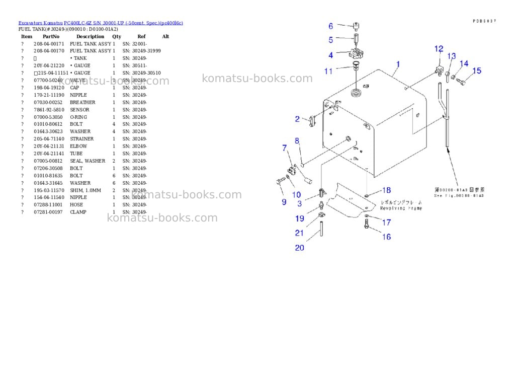 Komatsu PC400LC-6Z S/N 30001-UP (-50cent. Spec.) Parts catalog cover Page 8 Komatsu PC400LC-6Z S/N 30001-UP (-50cent. Spec.) Parts catalog cover Page 8