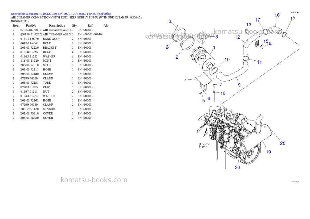 Komatsu pc400lc-7e0 s/n 60001-up ecot3, for eu Parts catalog cover Page 3 Komatsu pc400lc-7e0 s/n 60001-up ecot3, for eu Parts catalog cover Page 3