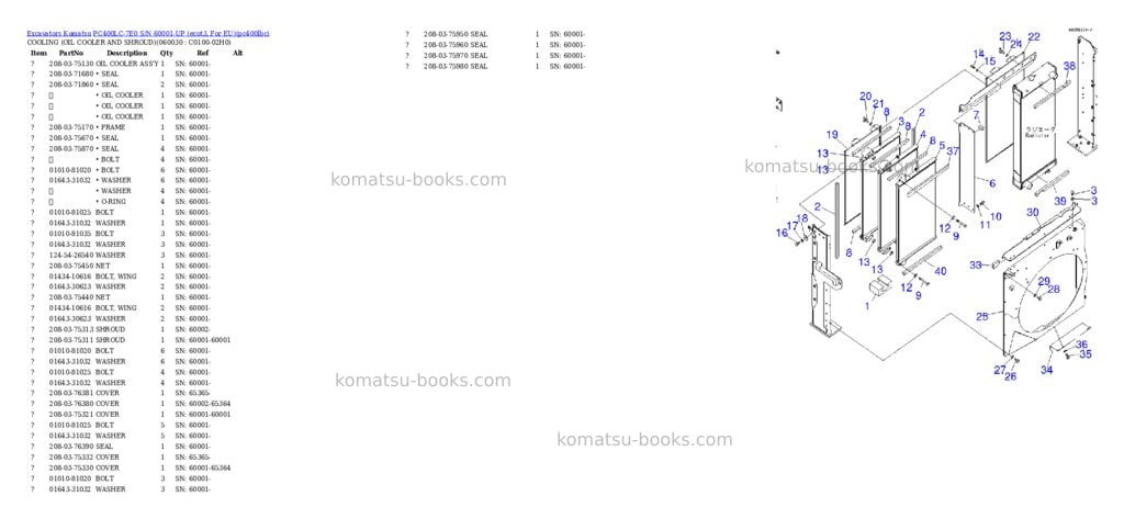 Komatsu pc400lc-7e0 s/n 60001-up ecot3, for eu Parts catalog cover Page 7 Komatsu pc400lc-7e0 s/n 60001-up ecot3, for eu Parts catalog cover Page 7