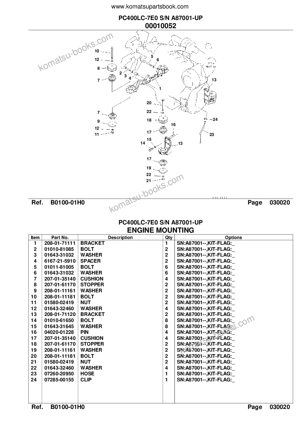 Komatsu pc400lc-7e0 s/n a87001-up Parts catalog cover Page 4 Komatsu pc400lc-7e0 s/n a87001-up Parts catalog cover Page 4