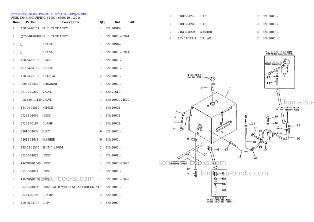 Komatsu pc400lc-5 s/n 10351-up Parts catalog cover Page 10 Komatsu pc400lc-5 s/n 10351-up Parts catalog cover Page 10
