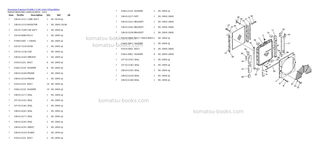 Komatsu pc400lc-5 s/n 10351-up Parts catalog cover Page 4 Komatsu pc400lc-5 s/n 10351-up Parts catalog cover Page 4