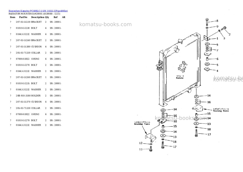 Komatsu pc400lc-5 s/n 10351-up Parts catalog cover Page 7 Komatsu pc400lc-5 s/n 10351-up Parts catalog cover Page 7