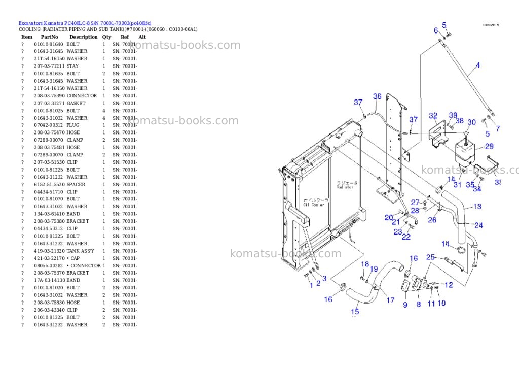 Komatsu pc400lc-8 s/n 70001-70003 Parts catalog cover Page 10 Komatsu pc400lc-8 s/n 70001-70003 Parts catalog cover Page 10