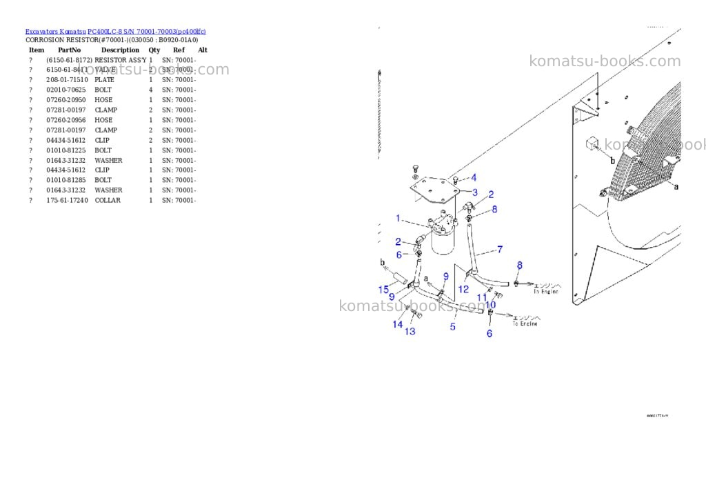 Komatsu pc400lc-8 s/n 70001-70003 Parts catalog cover Page 4 Komatsu pc400lc-8 s/n 70001-70003 Parts catalog cover Page 4