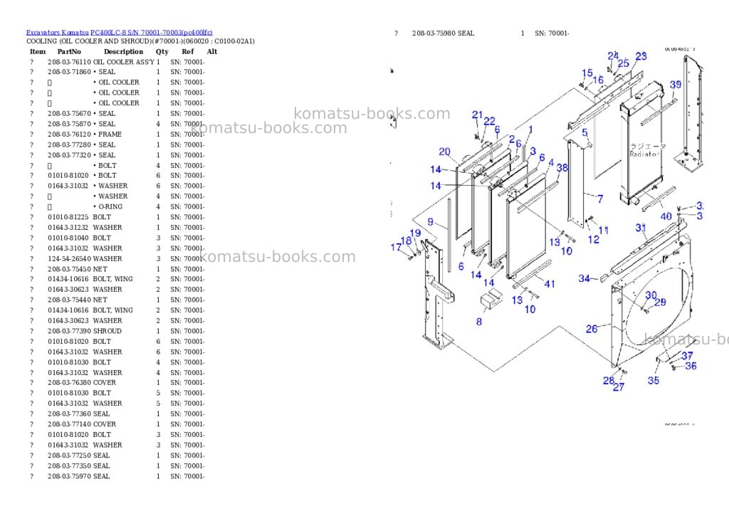 Komatsu pc400lc-8 s/n 70001-70003 Parts catalog cover Page 6 Komatsu pc400lc-8 s/n 70001-70003 Parts catalog cover Page 6