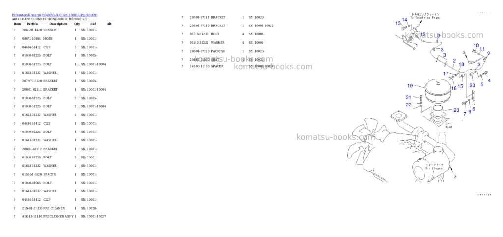 Komatsu pc400st-6lc s/n 10001-up Parts catalog cover Komatsu pc400st-6lc s/n 10001-up Parts catalog cover