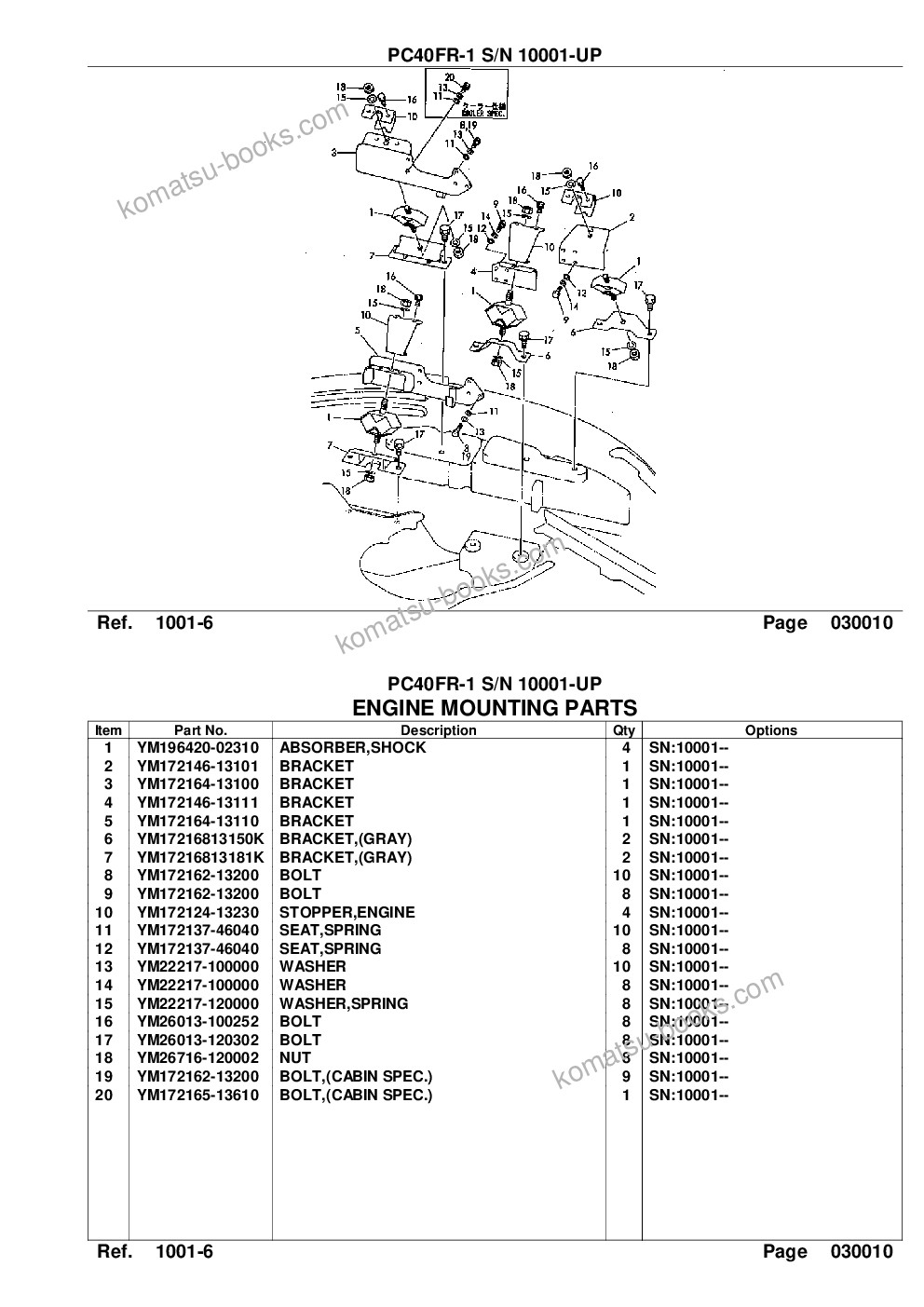 Komatsu pc40fr-1 s/n 10001-up Parts catalog cover Page 3 Komatsu pc40fr-1 s/n 10001-up Parts catalog cover Page 3