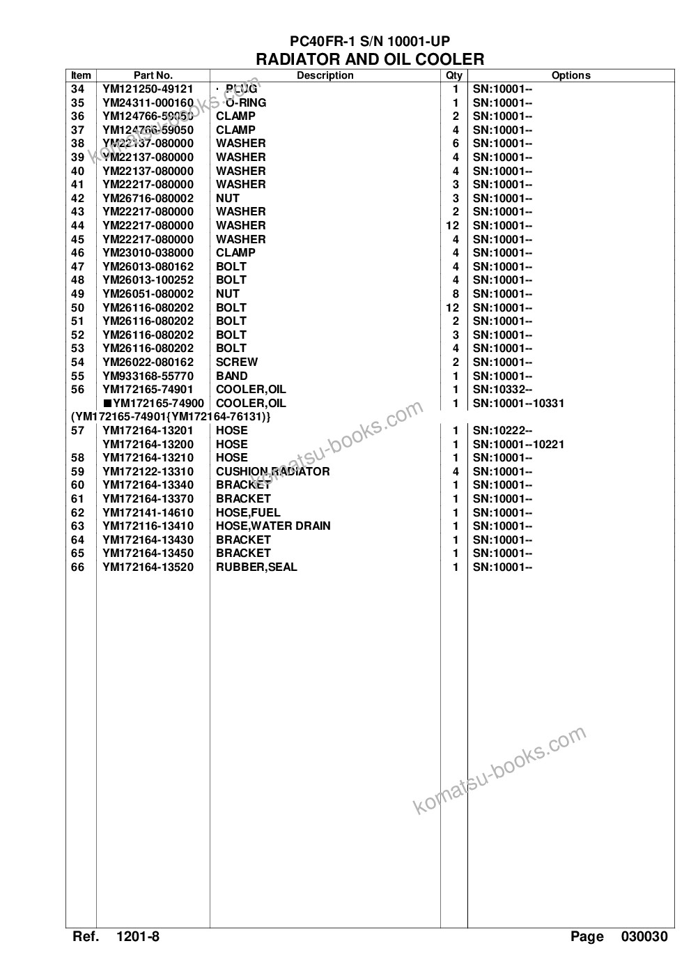 Komatsu pc40fr-1 s/n 10001-up Parts catalog cover Page 6 Komatsu pc40fr-1 s/n 10001-up Parts catalog cover Page 6