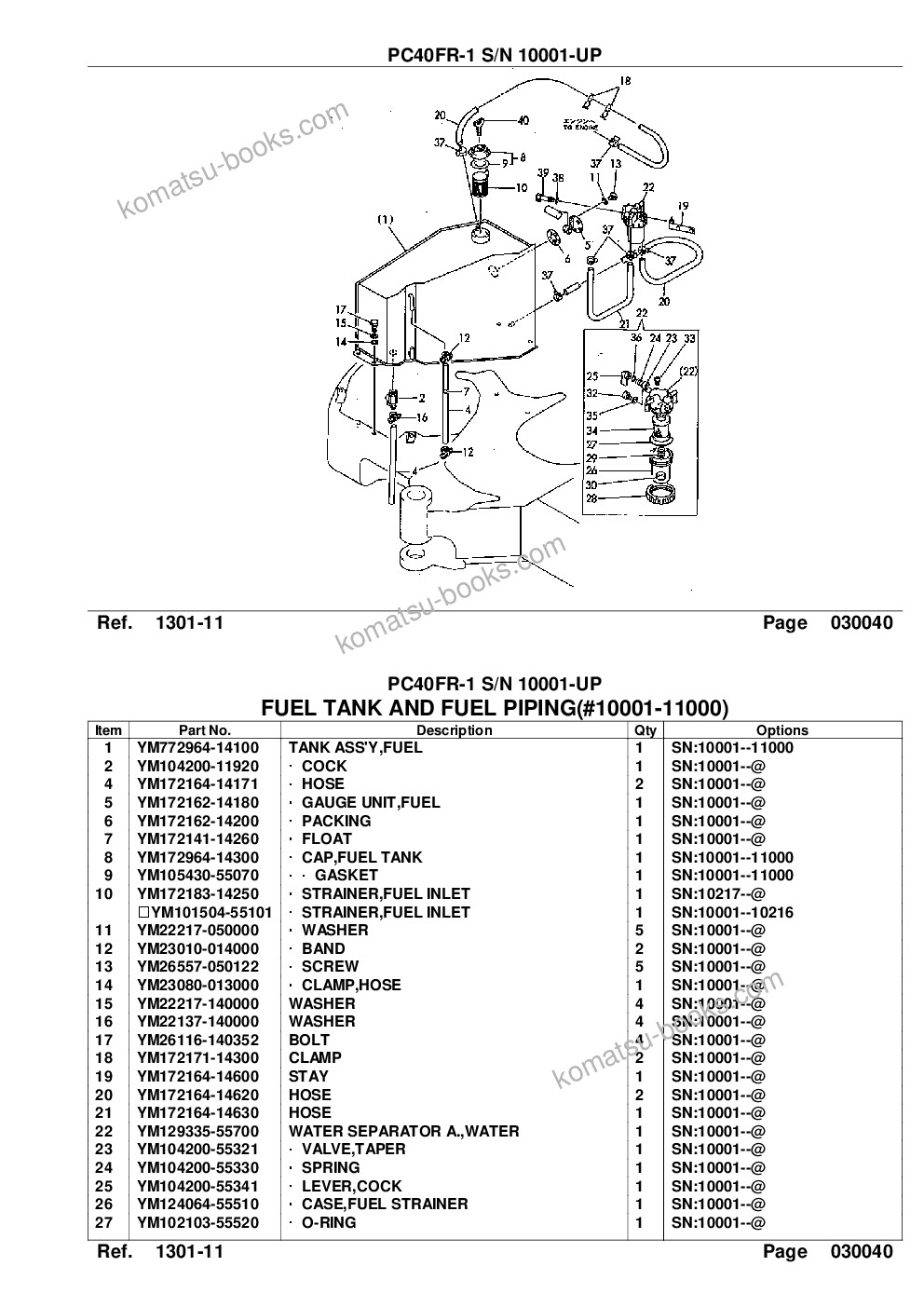 Komatsu pc40fr-1 s/n 10001-up Parts catalog cover Page 7 Komatsu pc40fr-1 s/n 10001-up Parts catalog cover Page 7