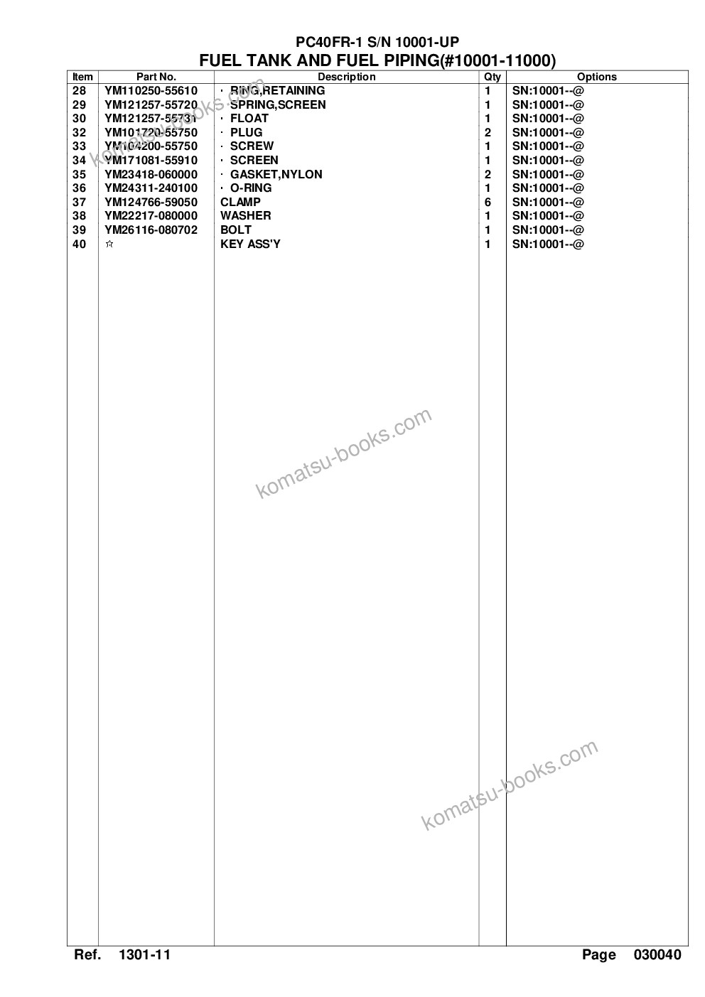 Komatsu pc40fr-1 s/n 10001-up Parts catalog cover Page 8 Komatsu pc40fr-1 s/n 10001-up Parts catalog cover Page 8