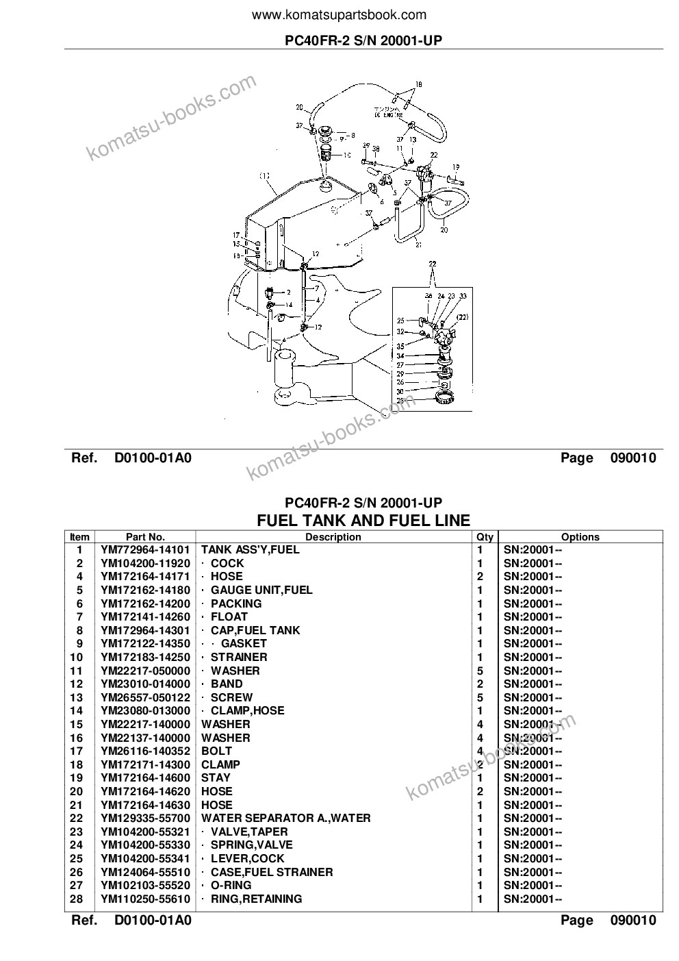 Komatsu pc40fr-2 s/n 20001-up Parts catalog cover Page 10