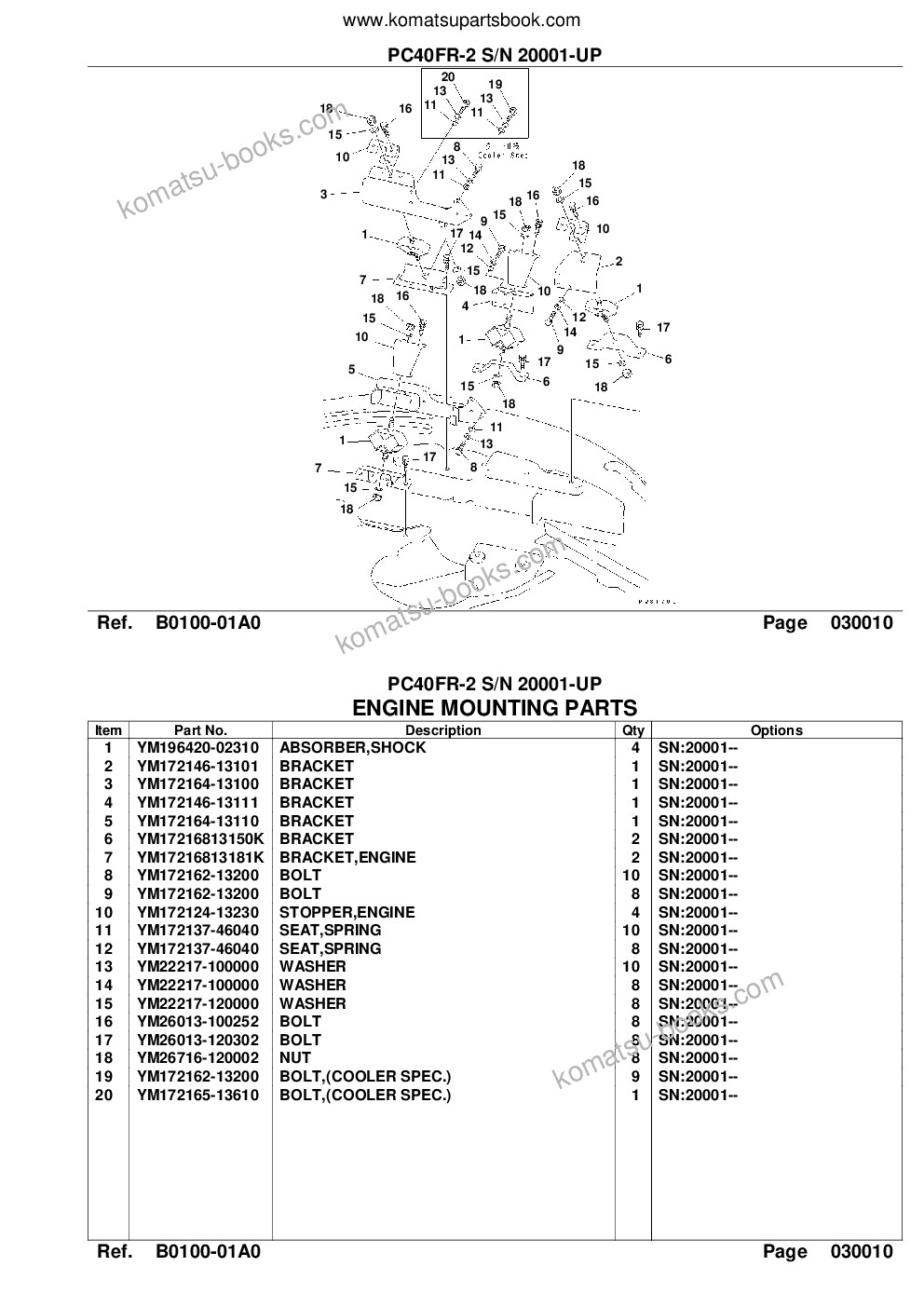 Komatsu pc40fr-2 s/n 20001-up Parts catalog cover Page 3