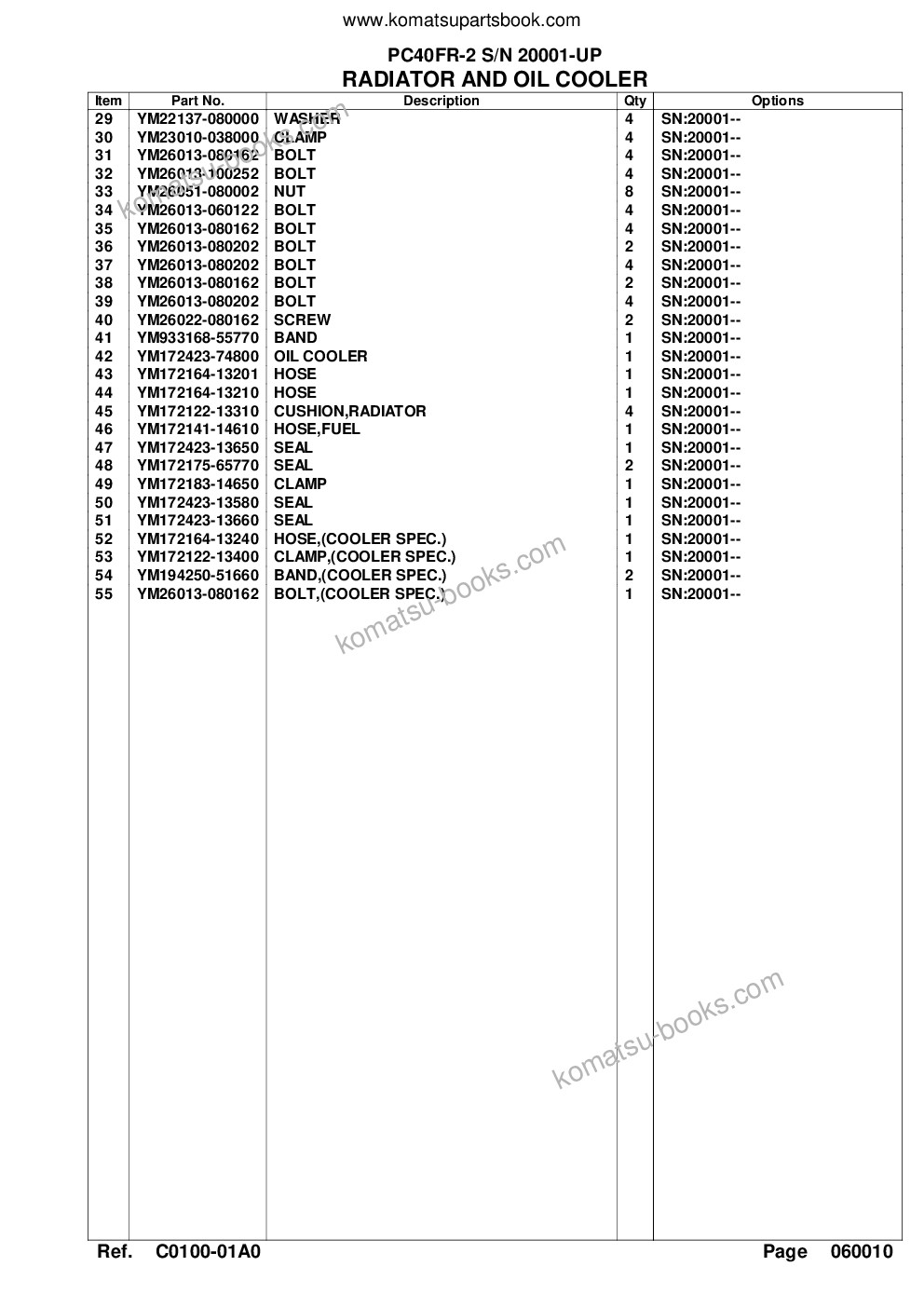 Komatsu pc40fr-2 s/n 20001-up Parts catalog cover Page 8