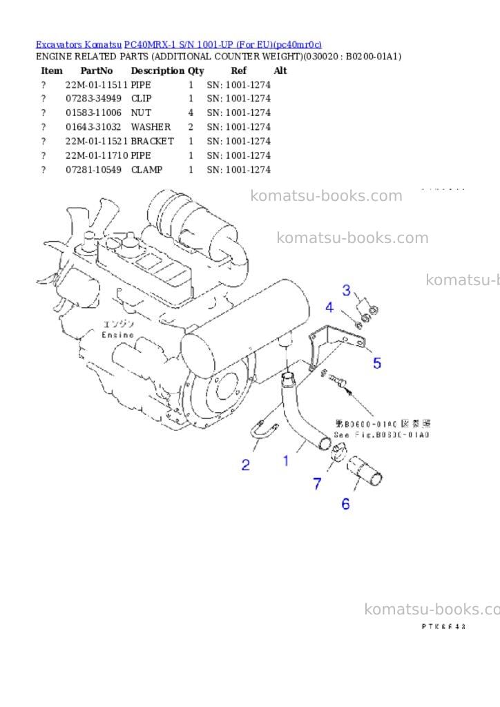 Komatsu pc40mrx-1 s/n 1001-up for eu Parts catalog cover Komatsu pc40mrx-1 s/n 1001-up for eu Parts catalog cover