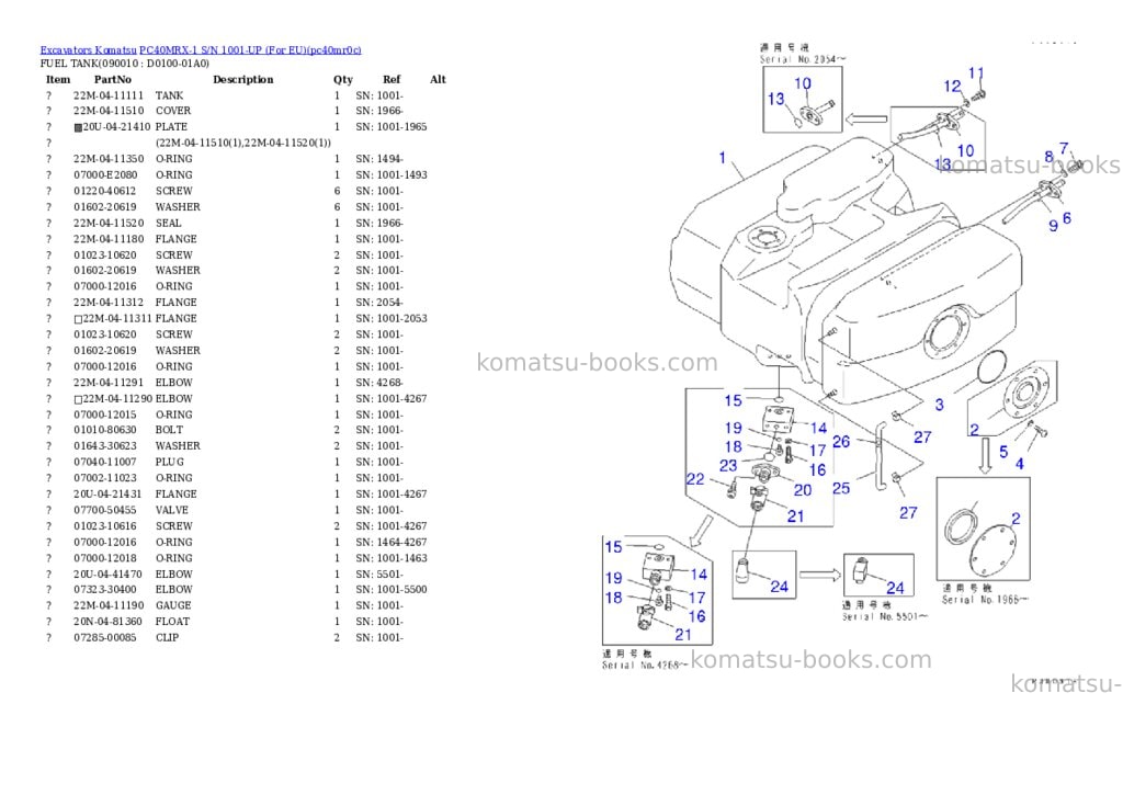 Komatsu pc40mrx-1 s/n 1001-up for eu Parts catalog cover Page 8 Komatsu pc40mrx-1 s/n 1001-up for eu Parts catalog cover Page 8