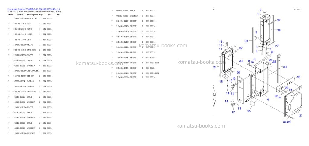 Komatsu pc40mr-2-ac s/n 8001-up Parts catalog cover Page 4