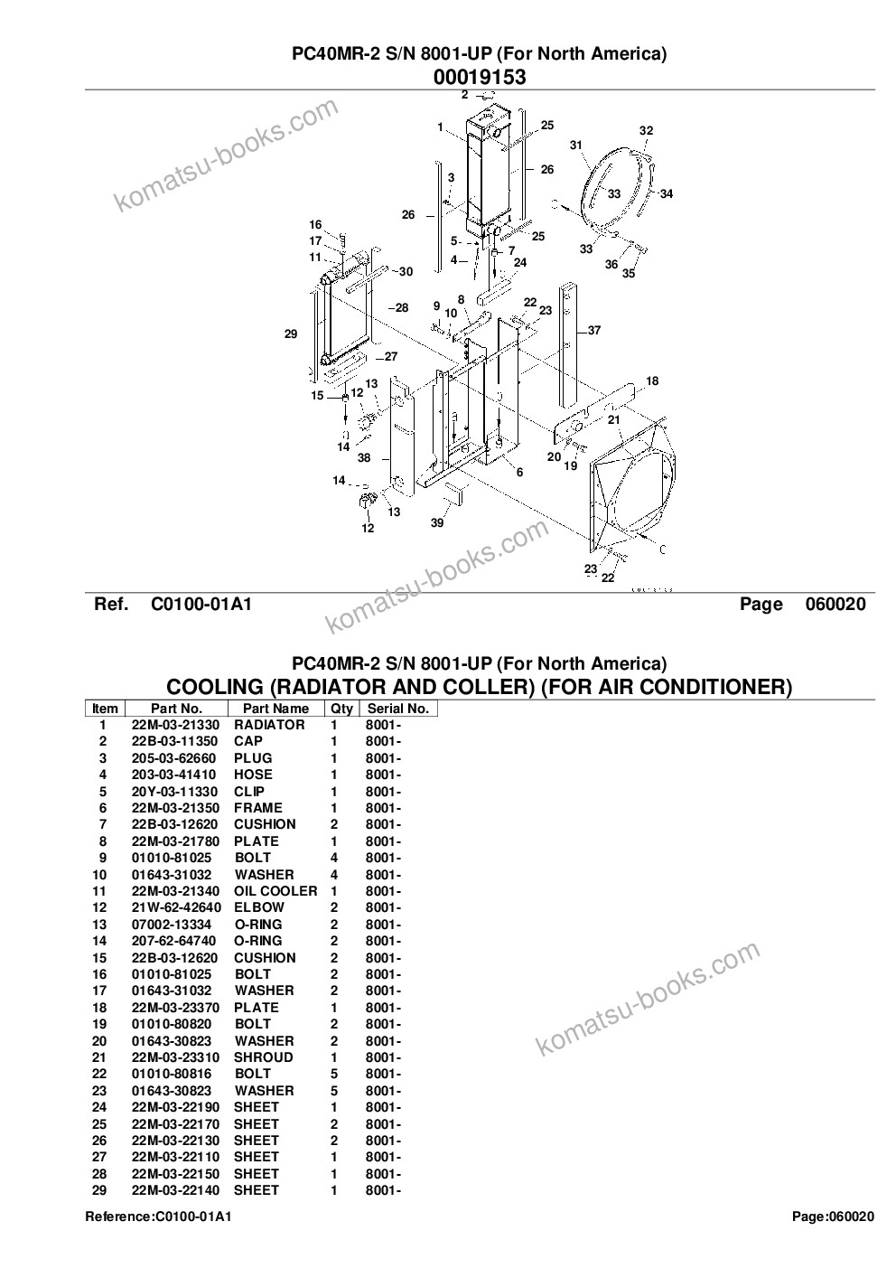 Komatsu PC40MR-2 S/N 8001-UP (For North America) Parts catalog cover Page 10 Komatsu PC40MR-2 S/N 8001-UP (For North America) Parts catalog cover Page 10