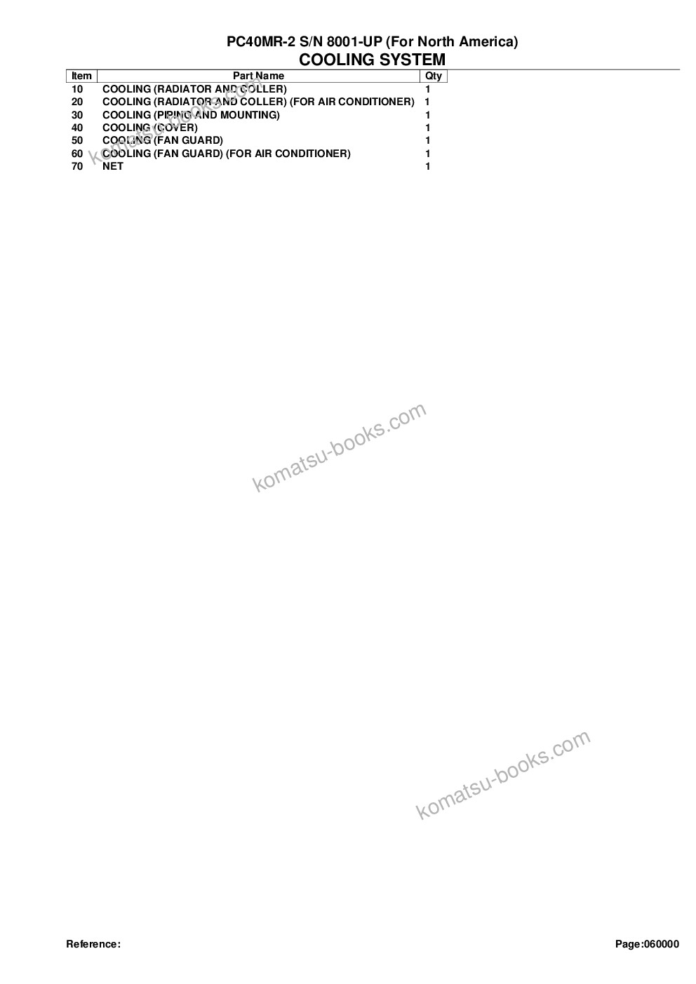 Komatsu PC40MR-2 S/N 8001-UP (For North America) Parts catalog cover Page 7 Komatsu PC40MR-2 S/N 8001-UP (For North America) Parts catalog cover Page 7