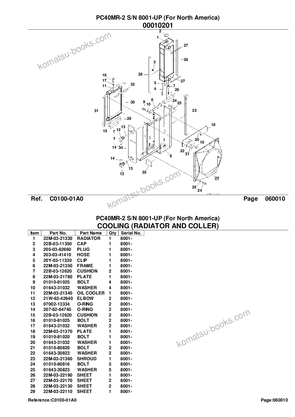Komatsu PC40MR-2 S/N 8001-UP (For North America) Parts catalog cover Page 8 Komatsu PC40MR-2 S/N 8001-UP (For North America) Parts catalog cover Page 8