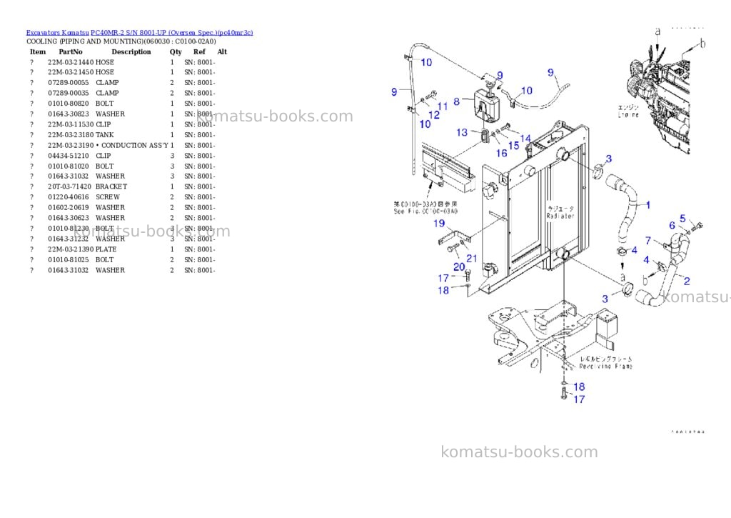Komatsu PC40MR-2 S/N 8001-UP (Oversea Spec.) Parts catalog cover Page 7 Komatsu PC40MR-2 S/N 8001-UP (Oversea Spec.) Parts catalog cover Page 7