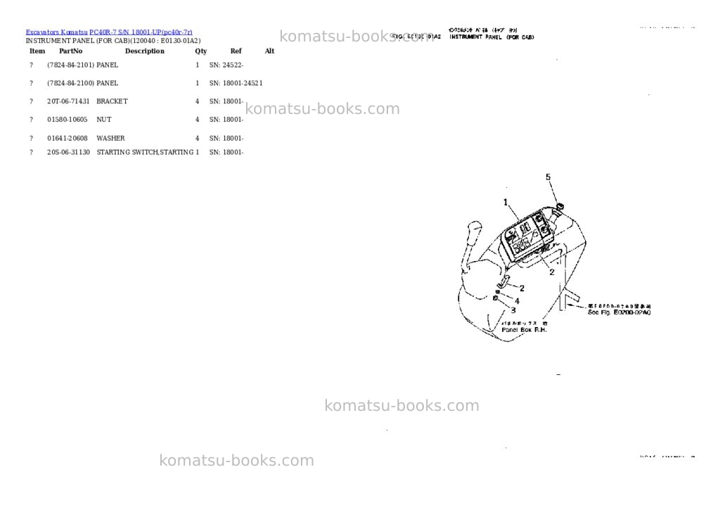 Komatsu pc40r-7 s/n 18001-up Parts catalog cover Page 10 Komatsu pc40r-7 s/n 18001-up Parts catalog cover Page 10