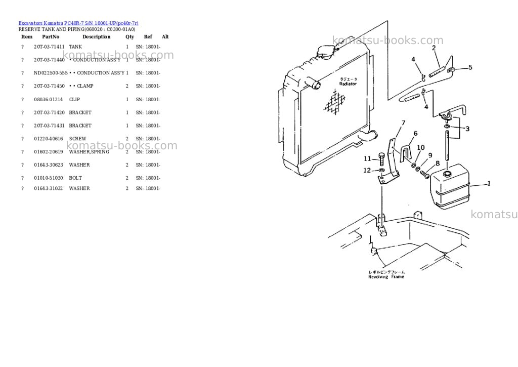 Komatsu pc40r-7 s/n 18001-up Parts catalog cover Page 4 Komatsu pc40r-7 s/n 18001-up Parts catalog cover Page 4