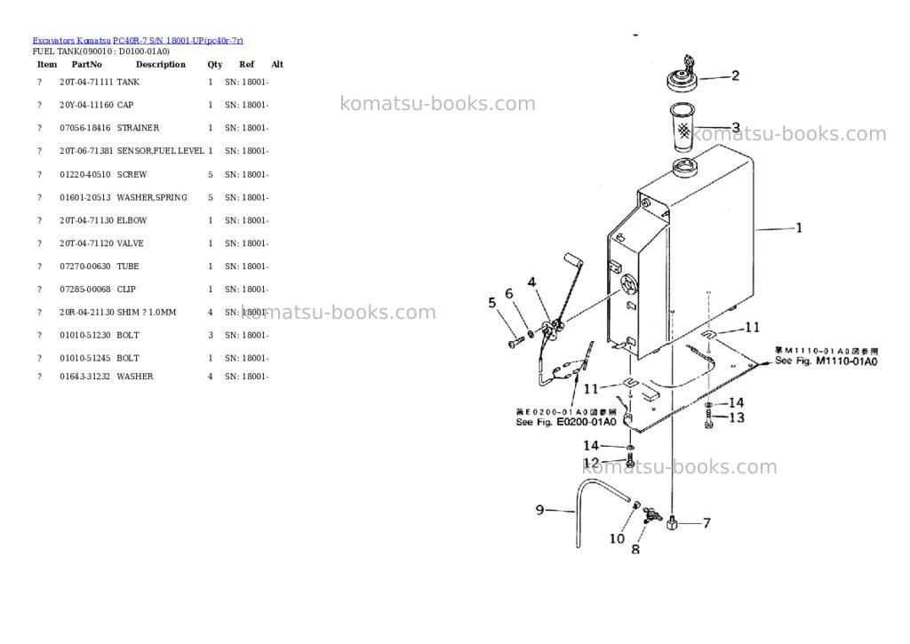 Komatsu pc40r-7 s/n 18001-up Parts catalog cover Page 5 Komatsu pc40r-7 s/n 18001-up Parts catalog cover Page 5