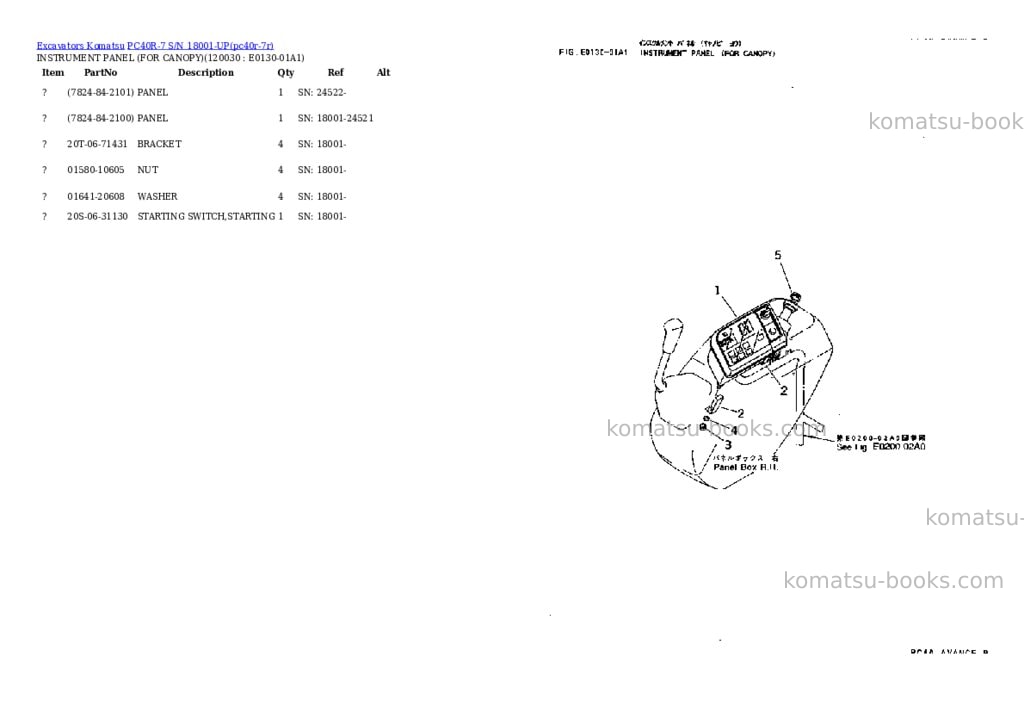 Komatsu pc40r-7 s/n 18001-up Parts catalog cover Page 9 Komatsu pc40r-7 s/n 18001-up Parts catalog cover Page 9