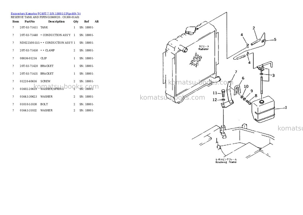 Komatsu pc40t-7 s/n 18001-up Parts catalog cover Page 5 Komatsu pc40t-7 s/n 18001-up Parts catalog cover Page 5