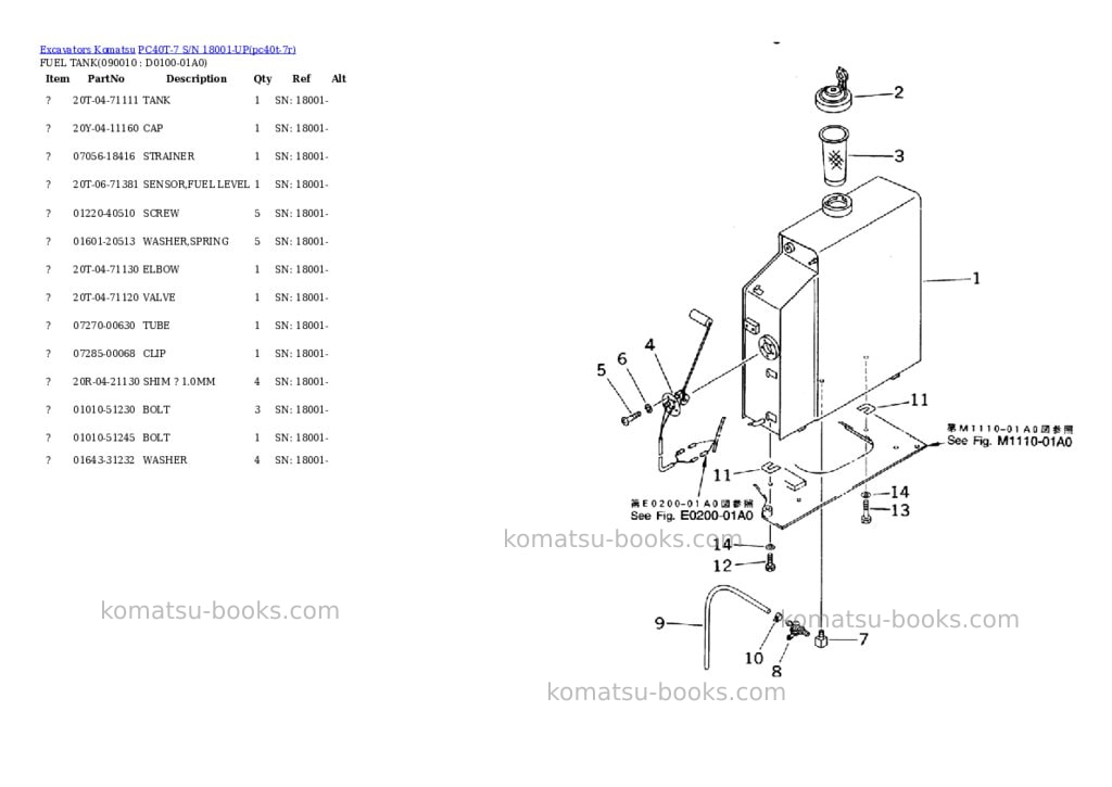 Komatsu pc40t-7 s/n 18001-up Parts catalog cover Page 6 Komatsu pc40t-7 s/n 18001-up Parts catalog cover Page 6