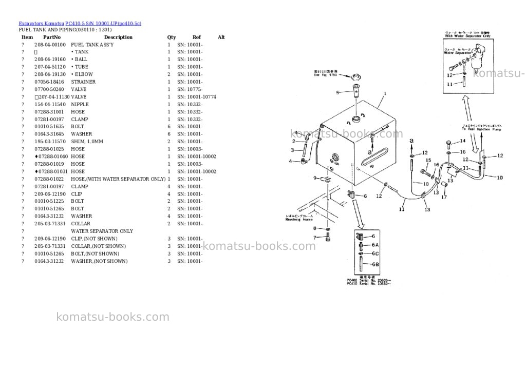 Komatsu pc410-5 s/n 10001-up Parts catalog cover Page 10 Komatsu pc410-5 s/n 10001-up Parts catalog cover Page 10