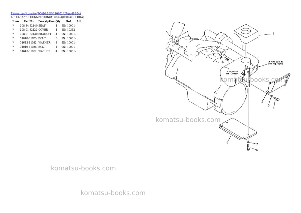 Komatsu pc410-5 s/n 10001-up Parts catalog cover Page 3 Komatsu pc410-5 s/n 10001-up Parts catalog cover Page 3