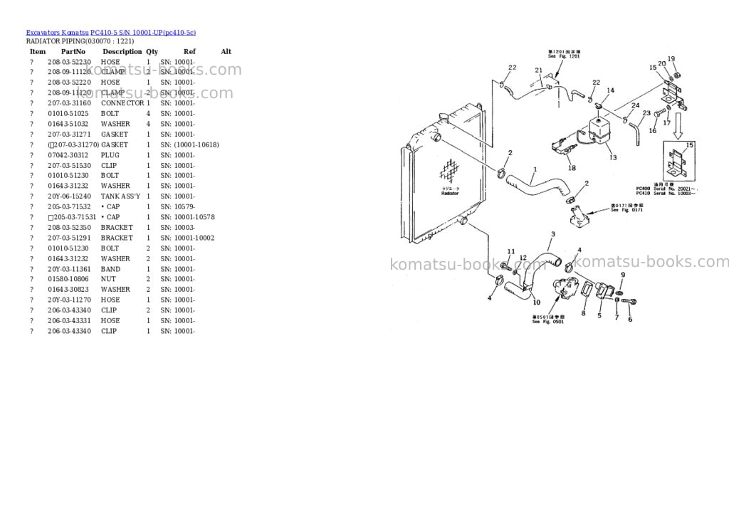 Komatsu pc410-5 s/n 10001-up Parts catalog cover Page 6 Komatsu pc410-5 s/n 10001-up Parts catalog cover Page 6